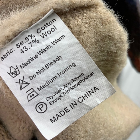 Women Colorful Cat All Over Print Wool Blend Fuzzy Knit Sweater Crewneck Multi - Picture 7 of 7